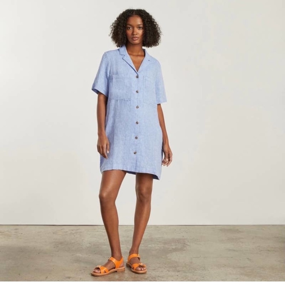 Everlane Light Blue Linen Shirtdress Size L